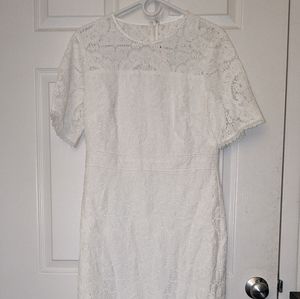 Shoshanna white short sleeve lace dress NWT